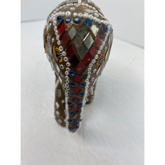 Circus Elephant Jeweled Beaded Chained Decorative Collectible 4” X 4”Figurine - Picture 11 of 11